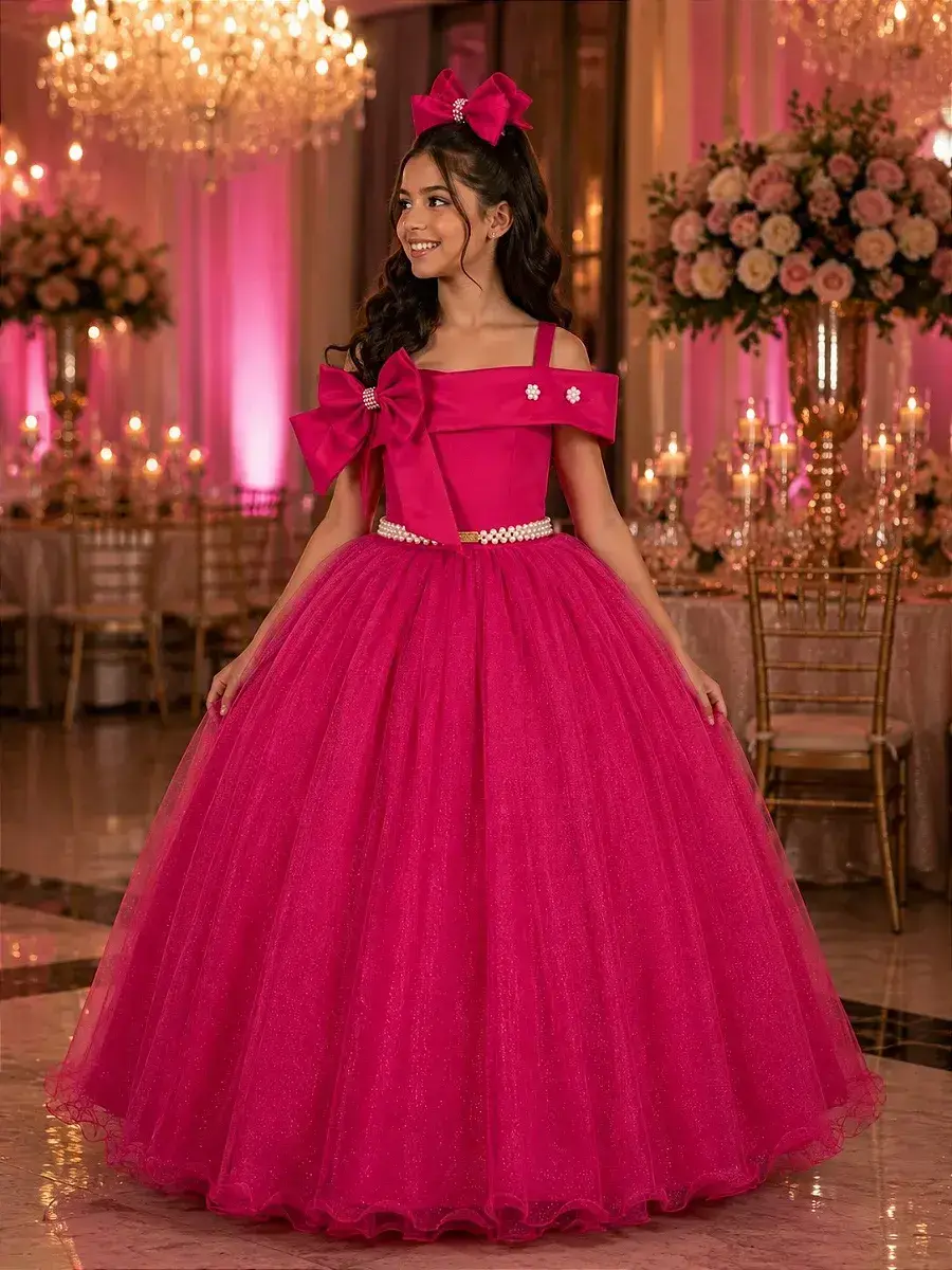 Vestido longo festa pink