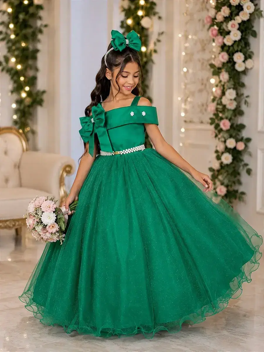 Vestido longo festa verde bandeira, foto 2