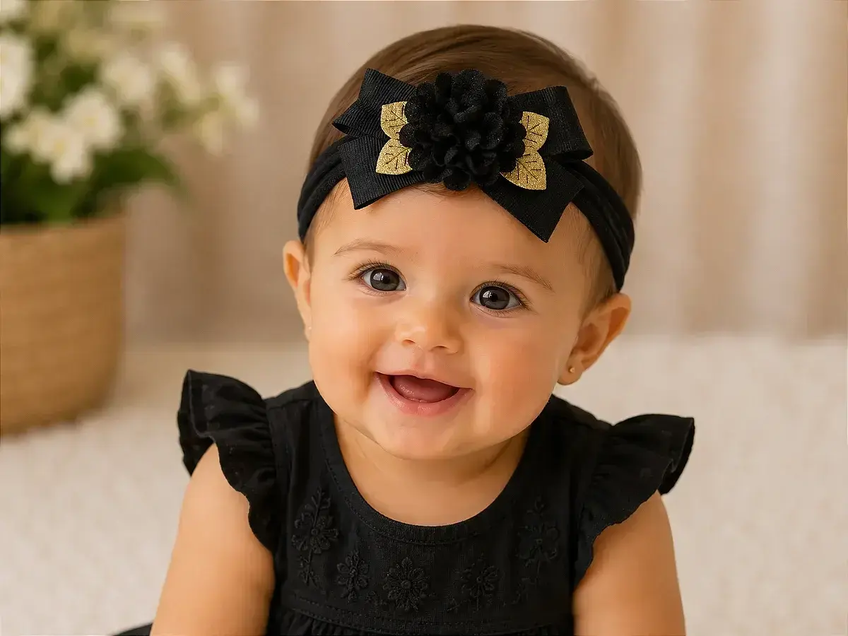 Faixa florzinha preto