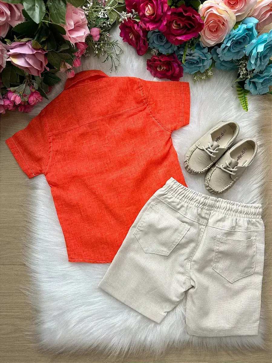 Conjunto lucas shorts camisa laranja, foto 4
