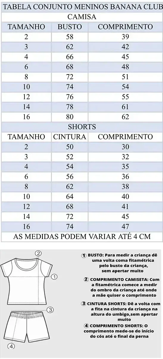 Guia de tamanhos