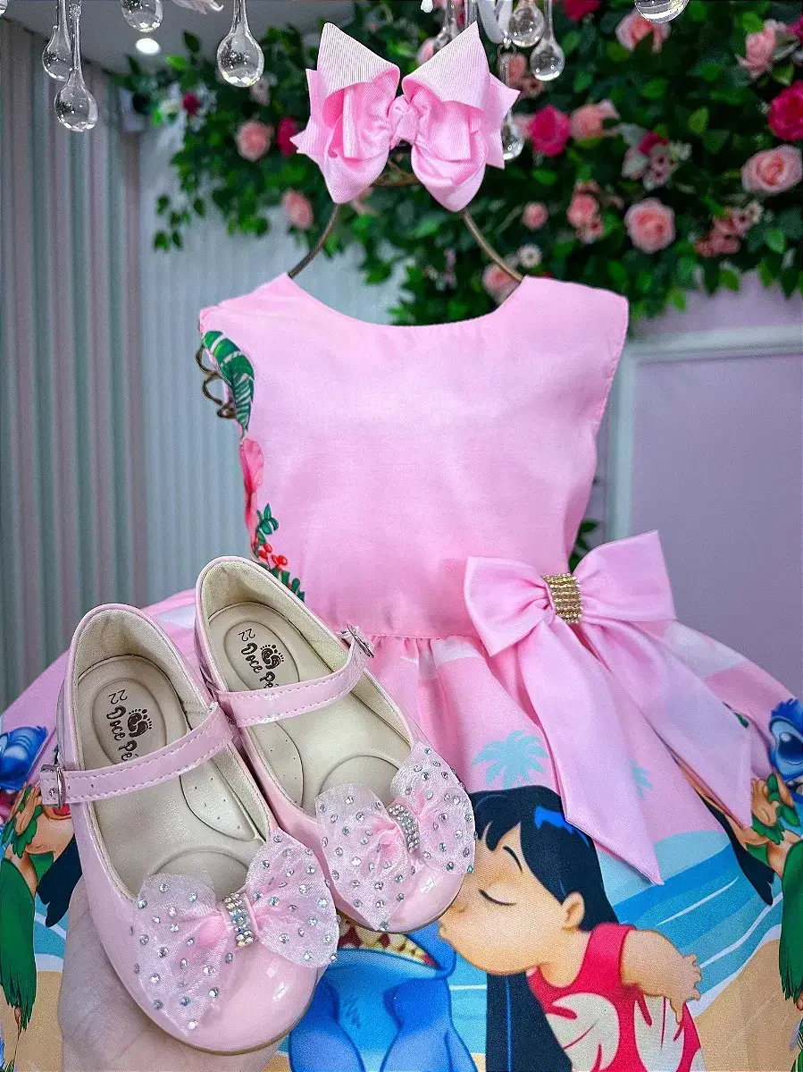 Vestido festa Lilo e Stitch rosa, foto 4