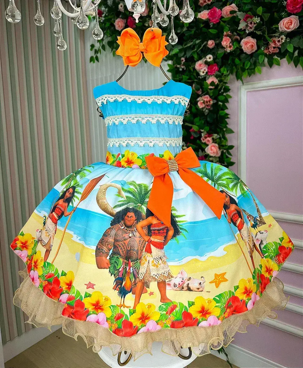 Vestido festa Moana