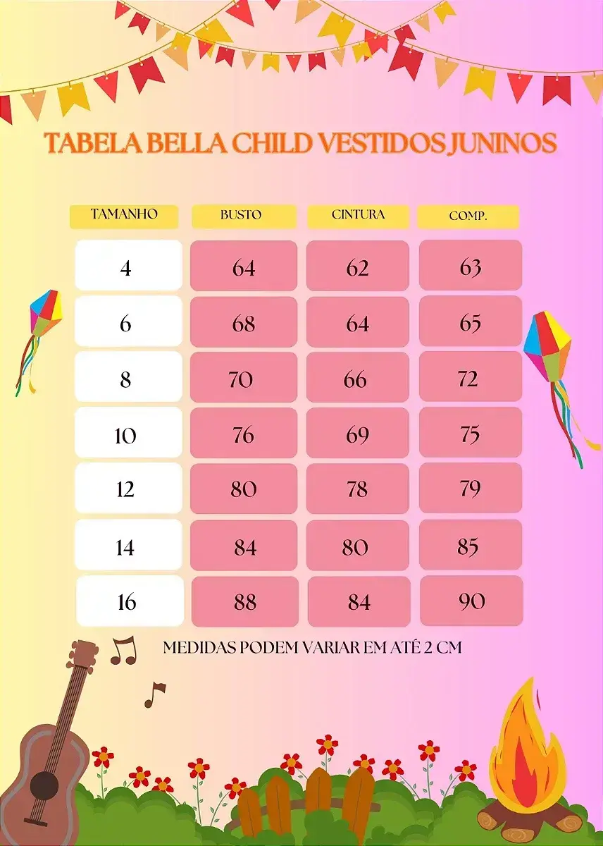 Guia de tamanhos