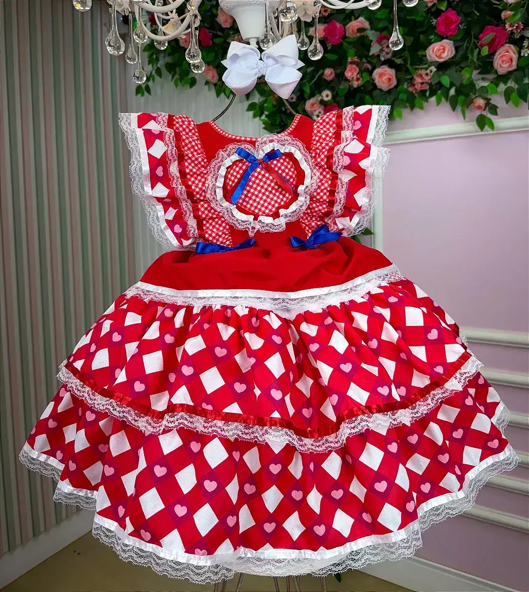 Vestido junino festa do coração vermelho, foto 4
