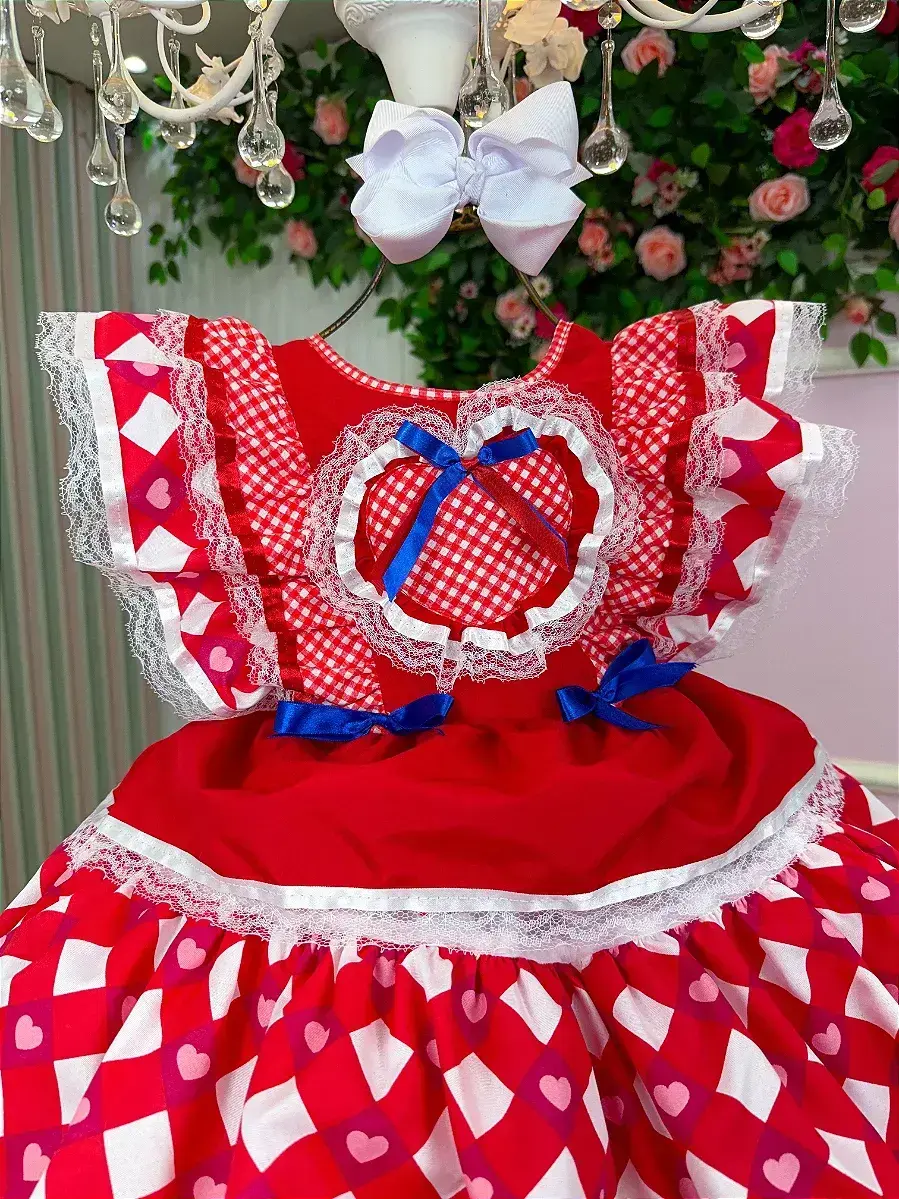 Vestido junino festa do coração vermelho, foto 5