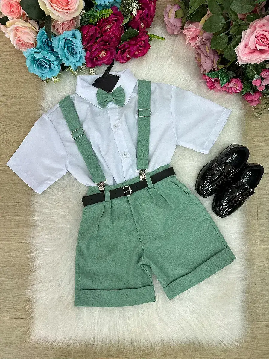 Conjunto suspensorio shorts verde