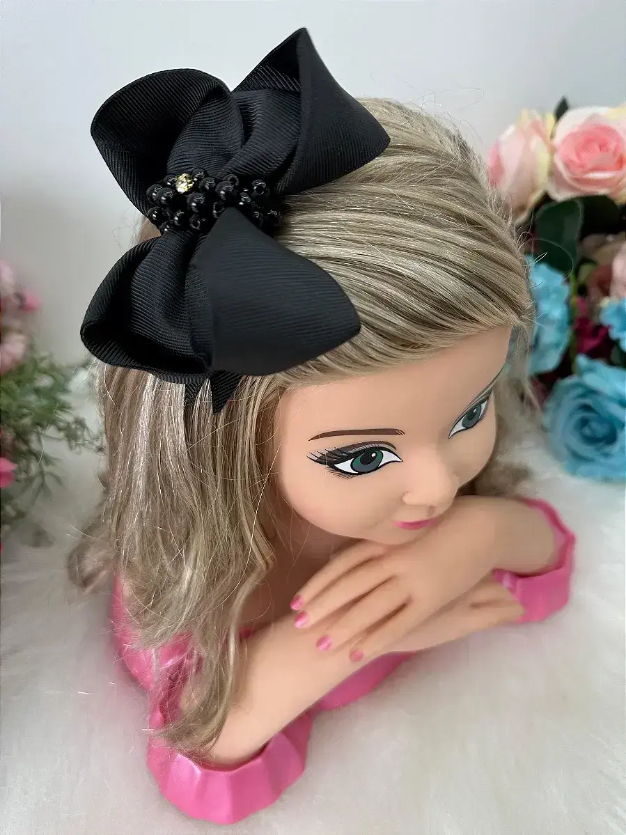 Laço strass maria alice preto