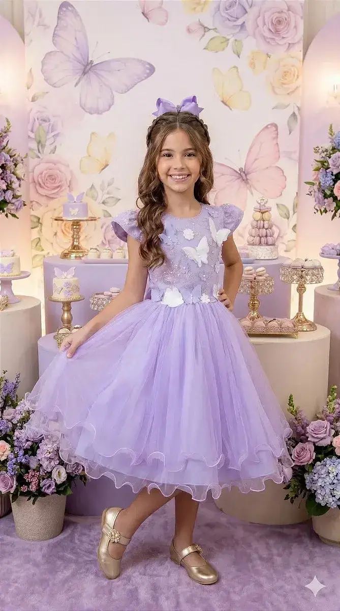 Vestido jardim encantado mel lilás, foto 2
