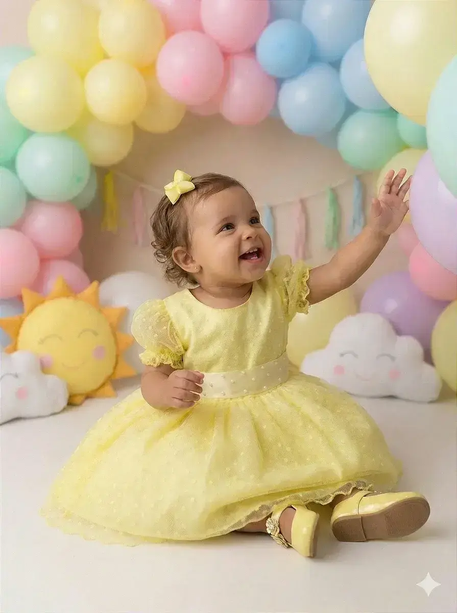 Vestido amarelo bolinhas, foto 3