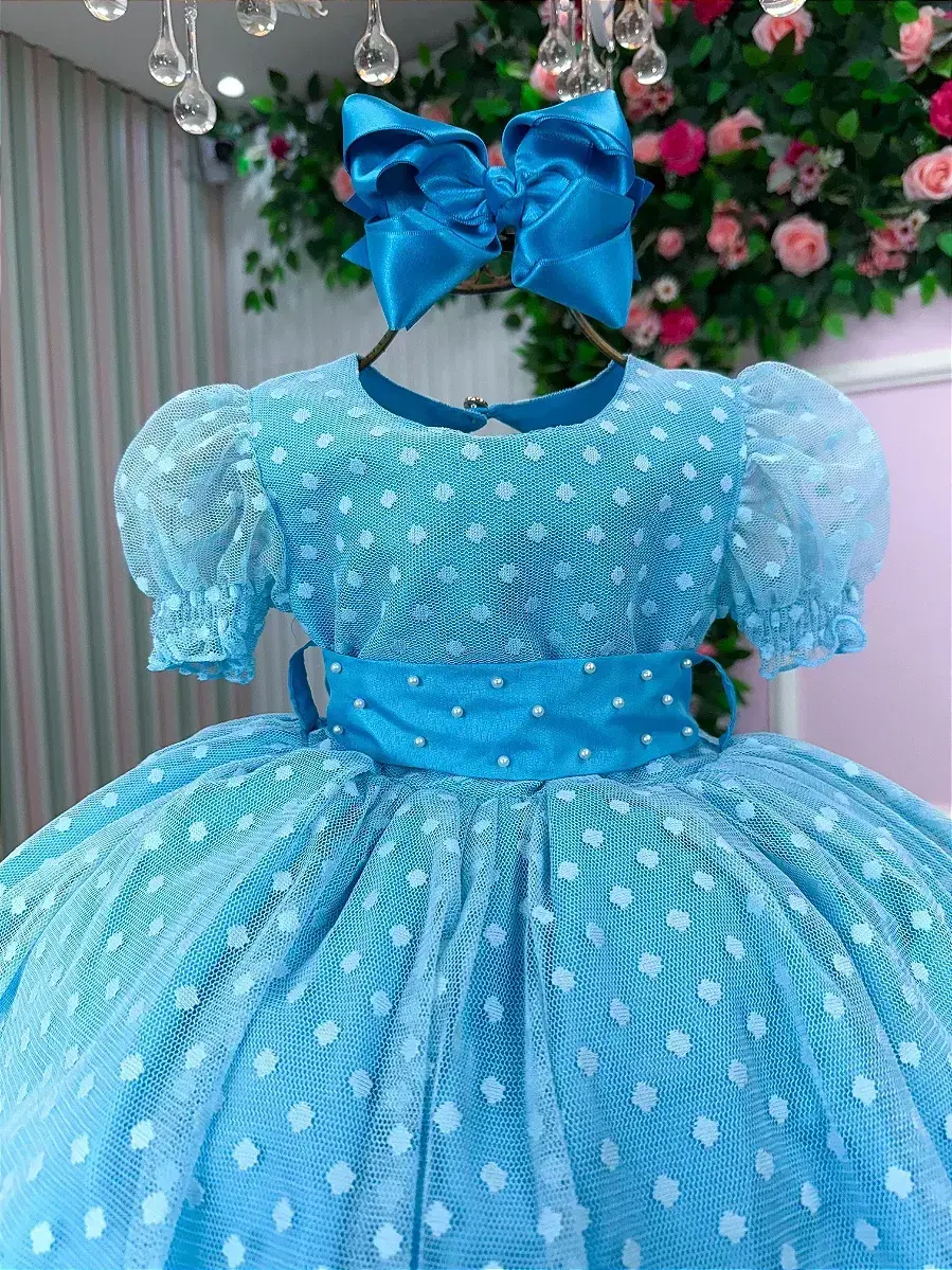 Vestido azul tiffany bolinhas, foto 7