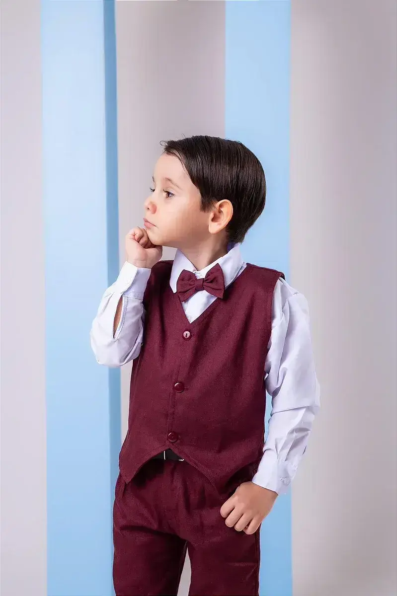 Conjunto social leonardo colete marsala, foto 3