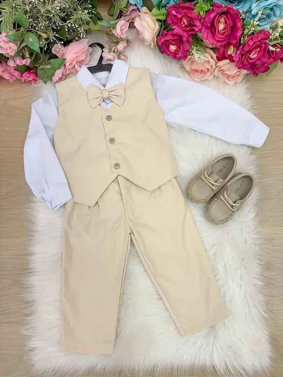 Conjunto social leonardo colete palha bege, foto 2