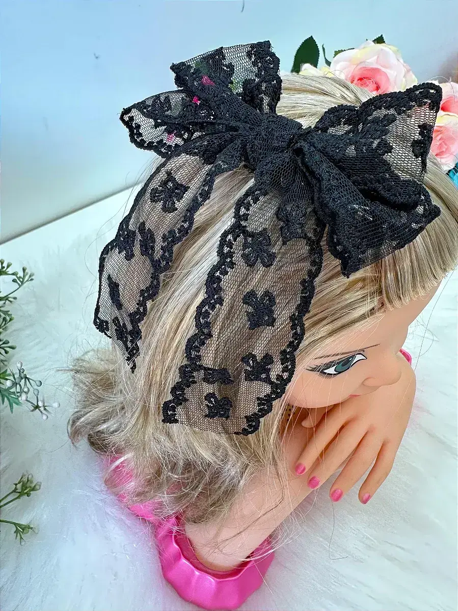 Laço jessica renda preto, foto 2