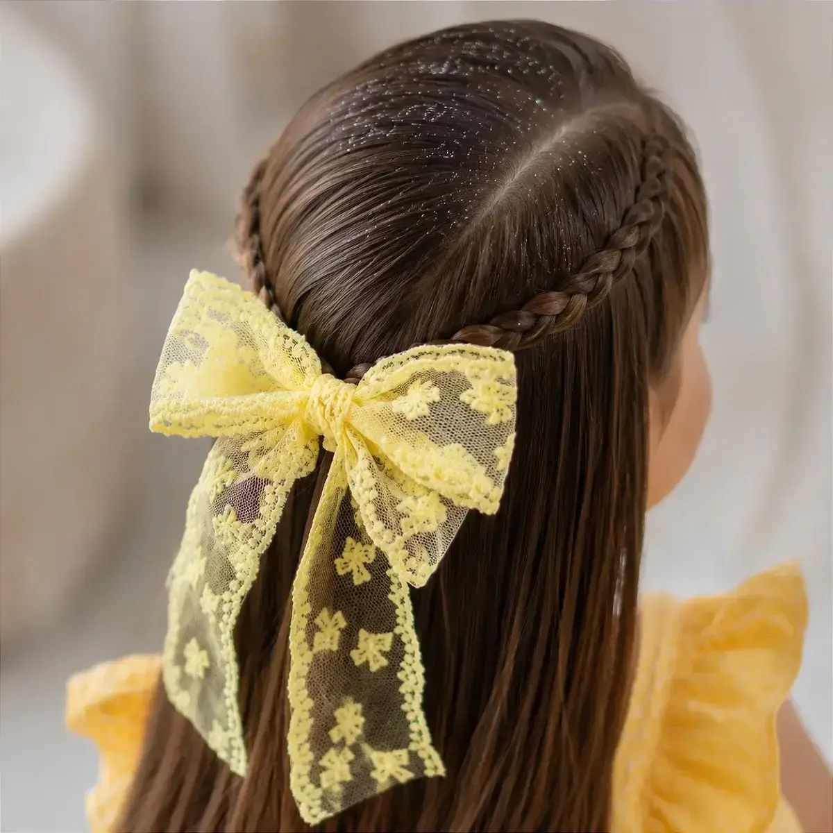 Laço jessica renda amarelo