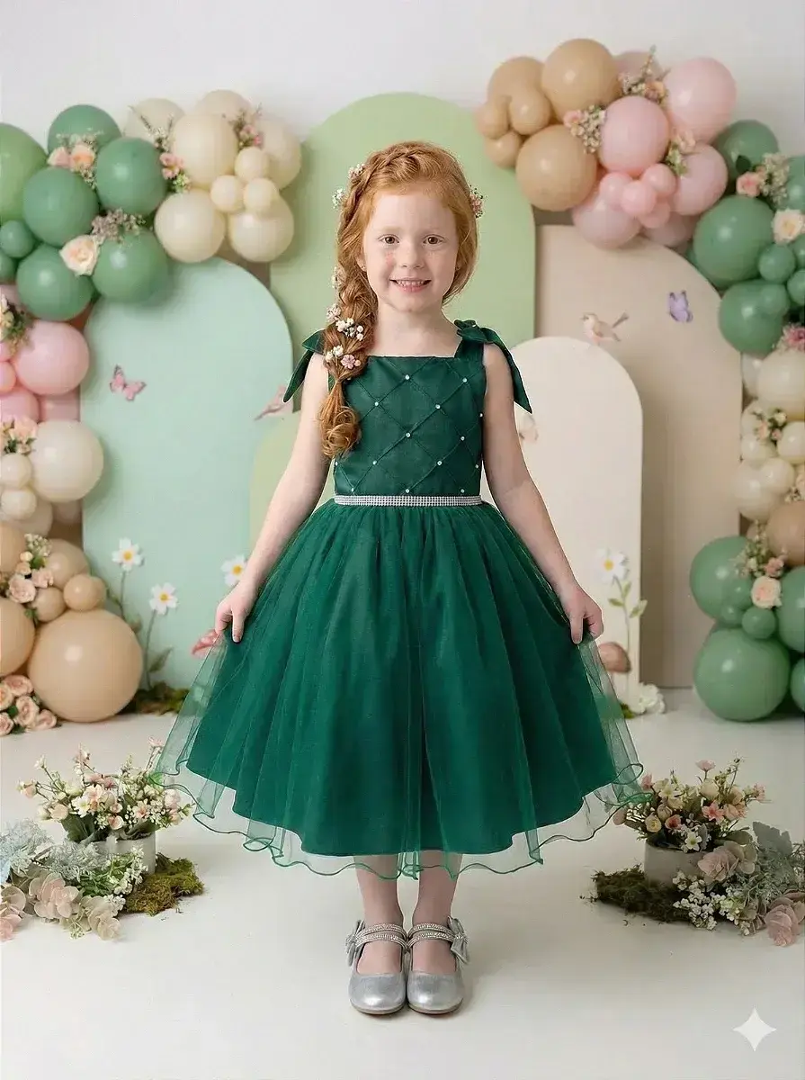 Vestido mariely verde esmeralda