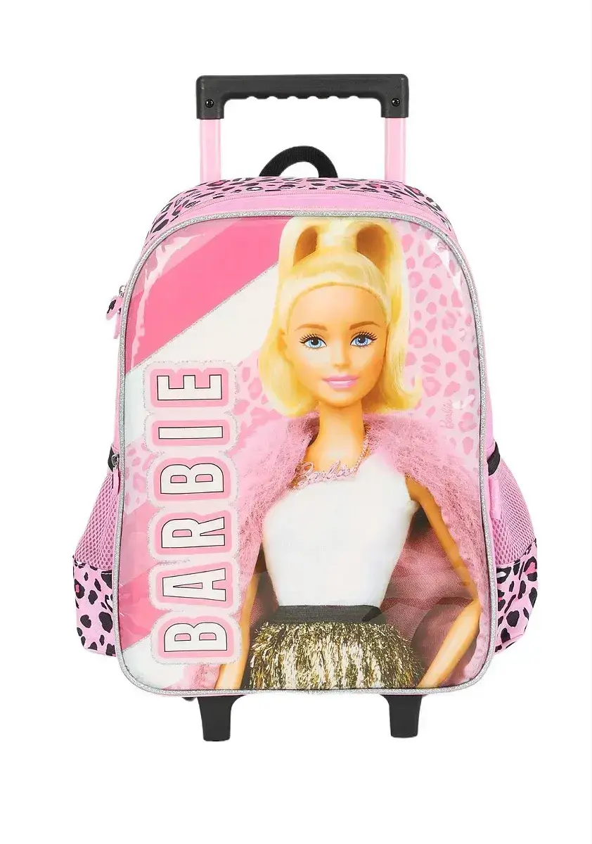 Kit mochila rodinhas lancheira Barbie boneca