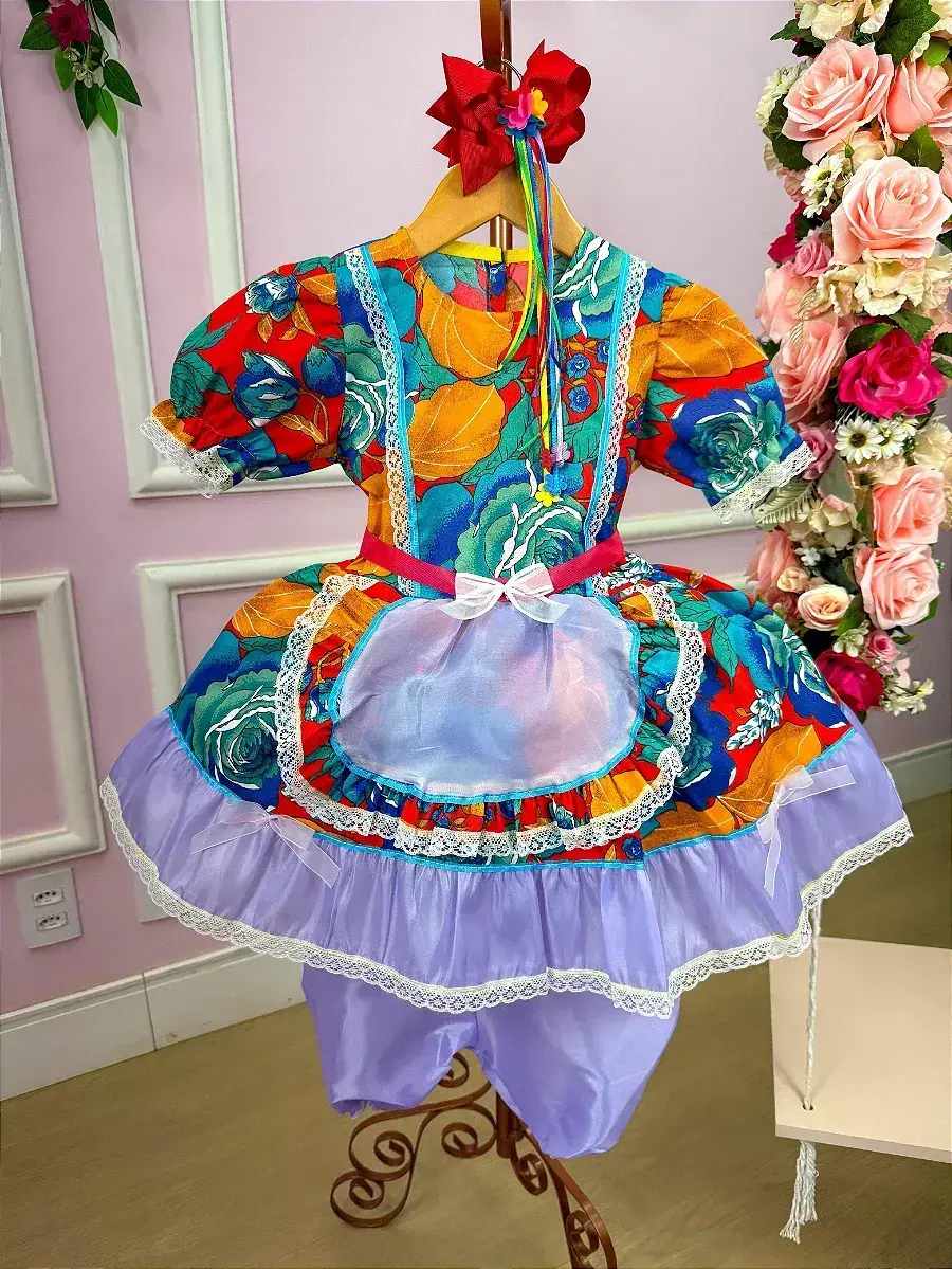 Vestido junino tropical lorenza
