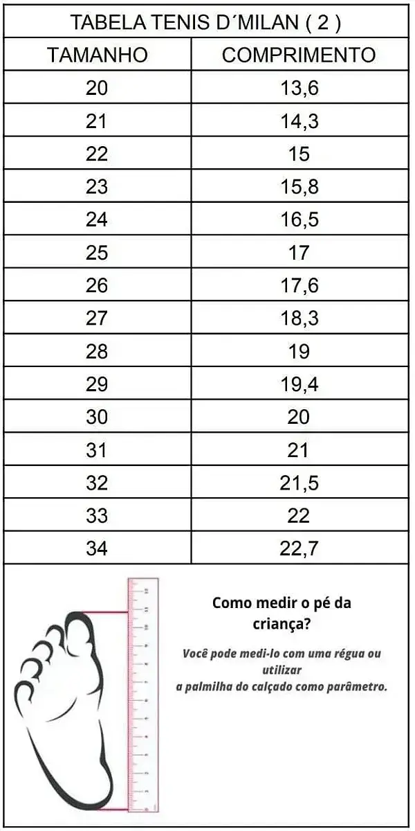 Guia de tamanhos