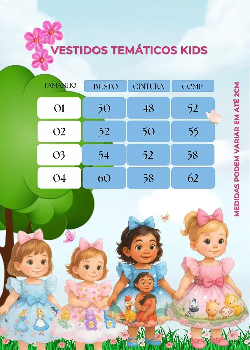 Guia de tamanhos