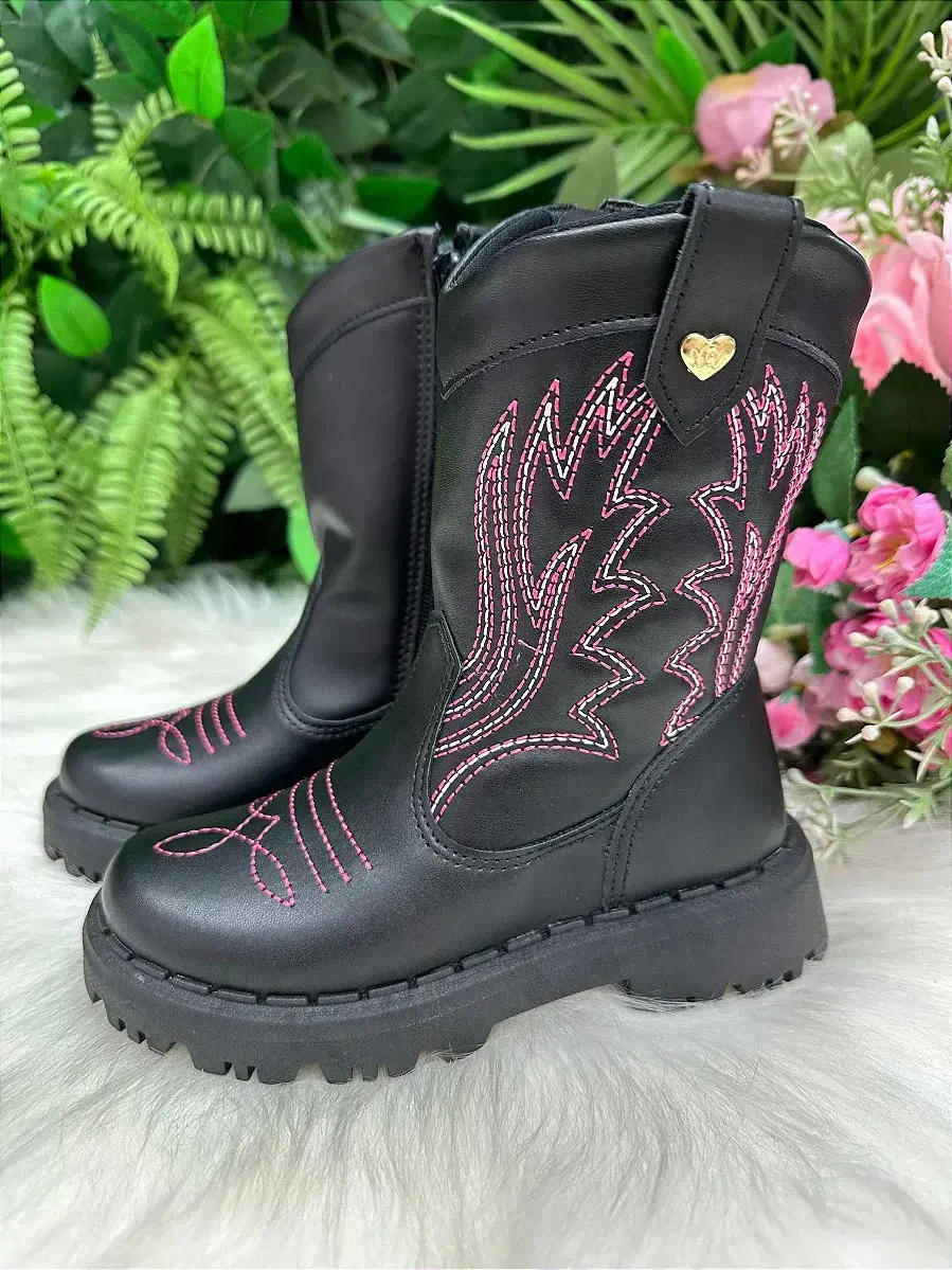 Bota nilqi texana isabella preto pink, foto 2