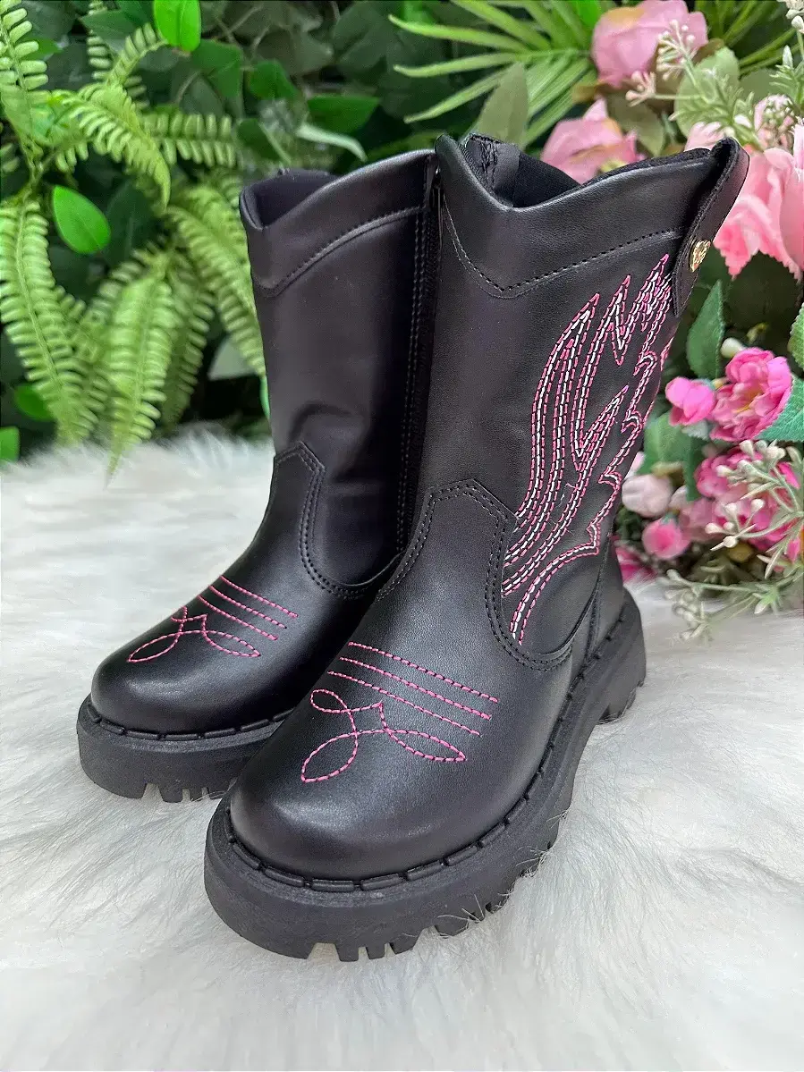 Bota nilqi texana isabella preto pink, foto 3