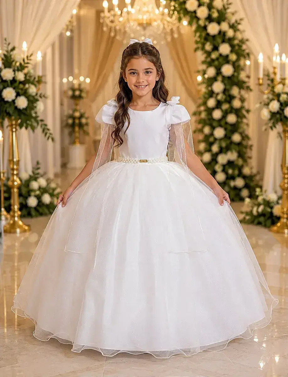 Vestido longo diamante branco