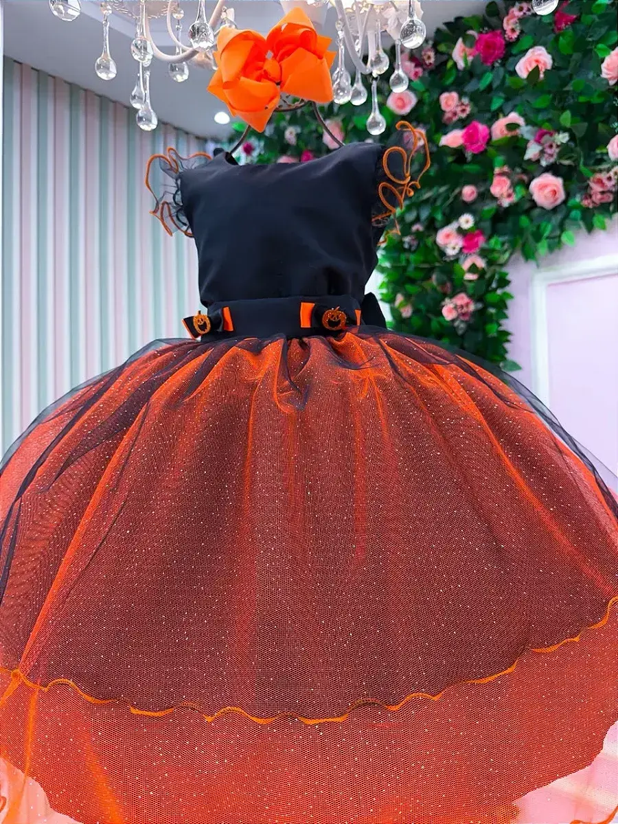 Fantasia vestido abóbora encantada Halloween, foto 5