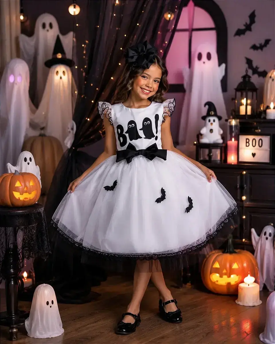 Fantasia vestido boo encantado Halloween