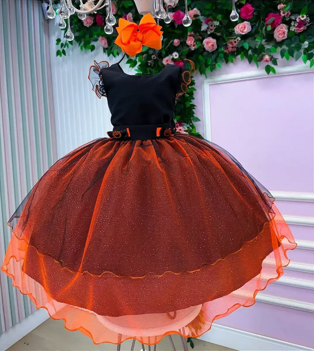 Fantasia vestido abóbora encantada Halloween, foto 2