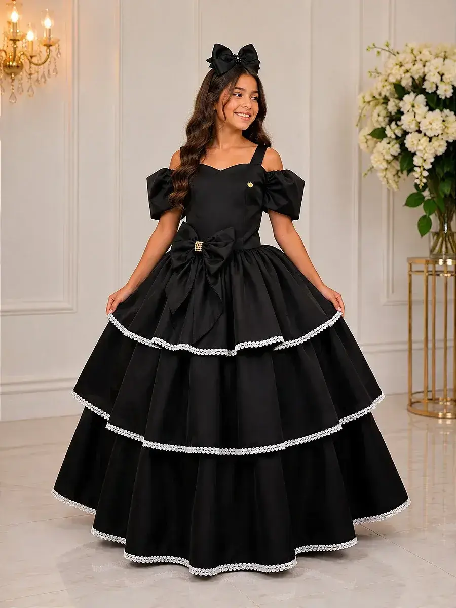 Vestido longo safira preto