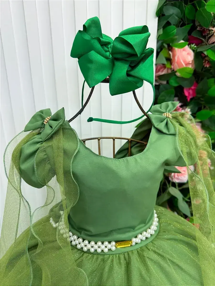 Vestido longo diamante verde militar, foto 6