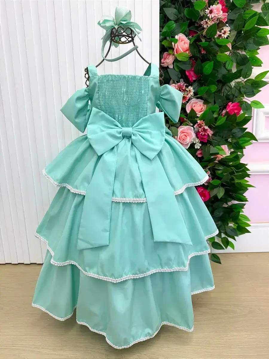 Vestido longo safira verde menta, foto 7