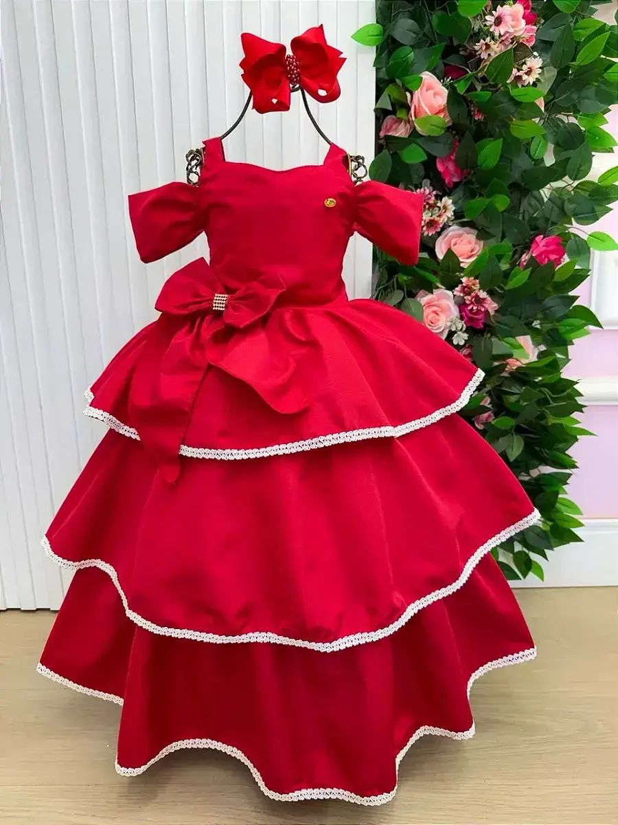 Vestido longo safira vermelho, foto 3
