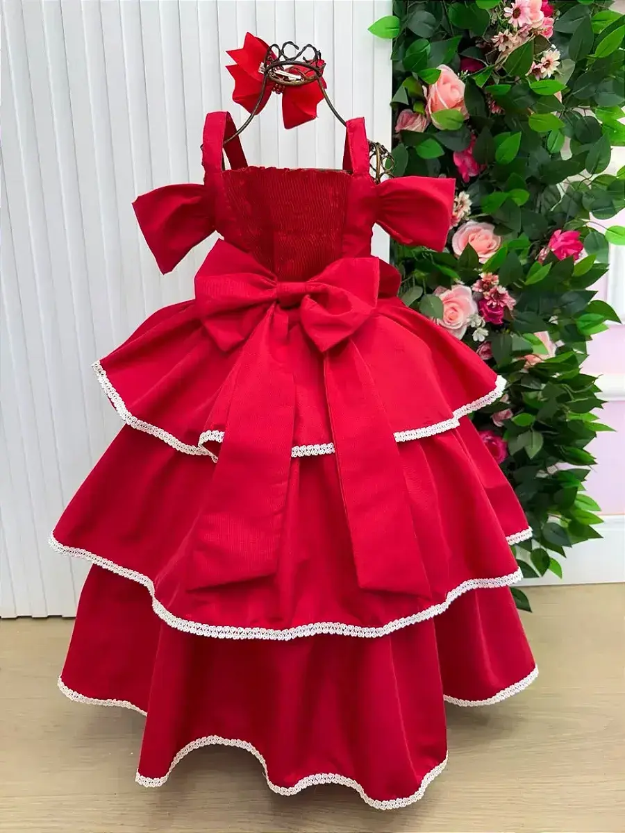 Vestido longo safira vermelho, foto 7
