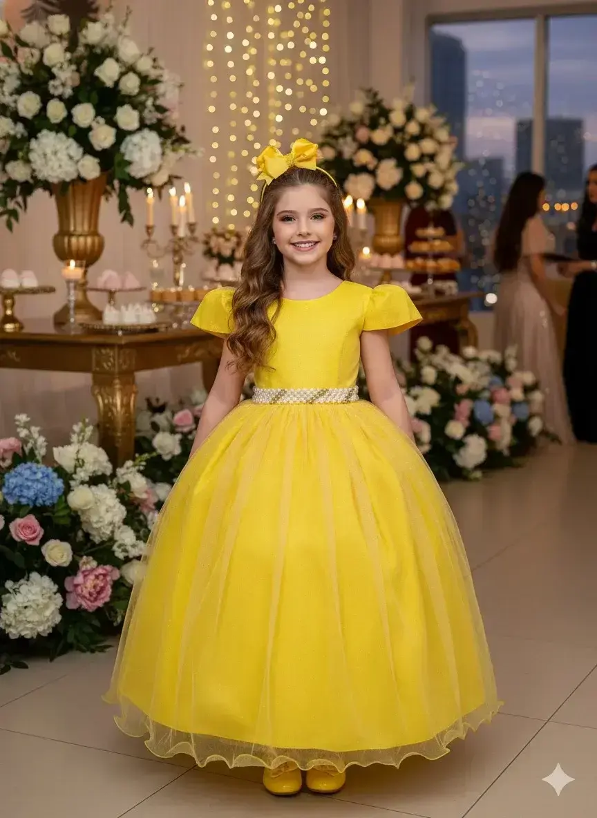Vestido longo heloisa amarelo