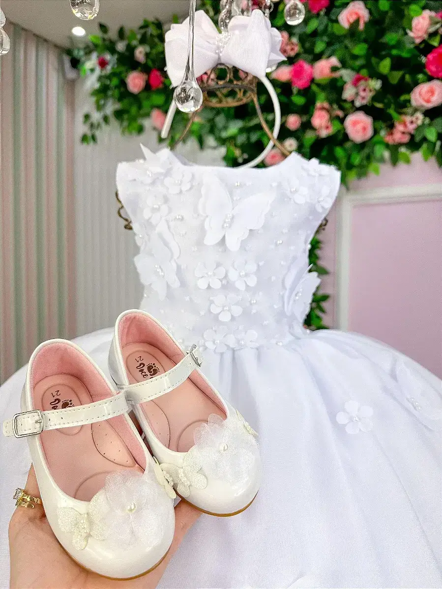 Vestido jardim das borboletas branco viviane, foto 7