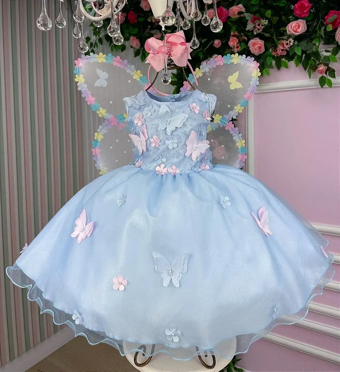 Vestido jardim das borboletas azul viviane, foto 4
