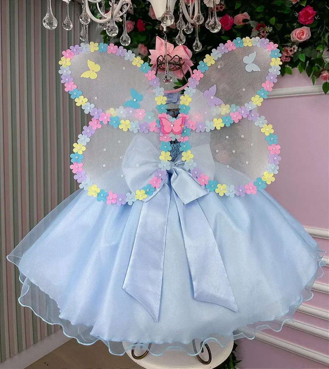 Vestido jardim das borboletas azul viviane, foto 6