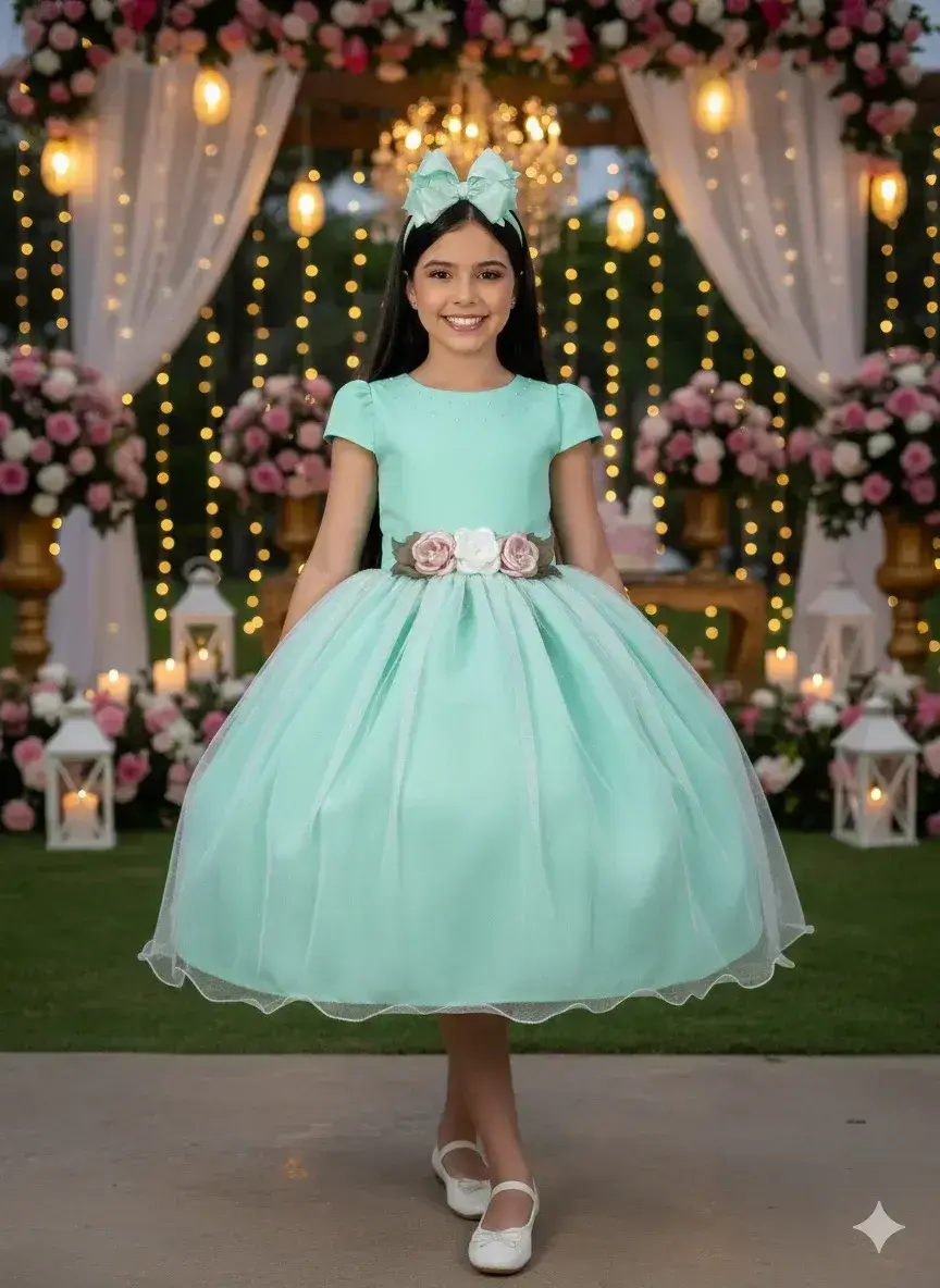 Vestido luiza verde menta