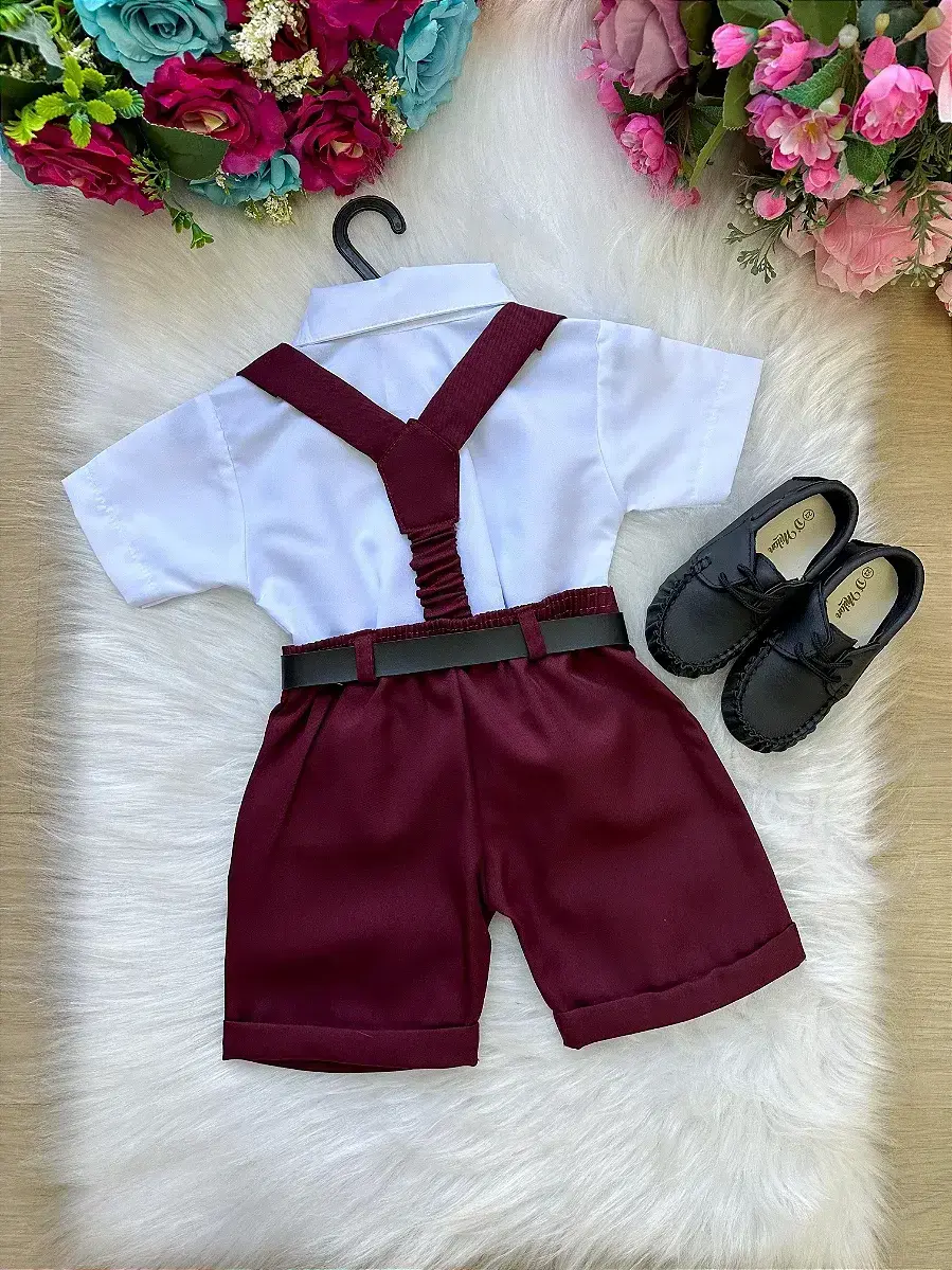 Conjunto social shorts ravi marsala, foto 6