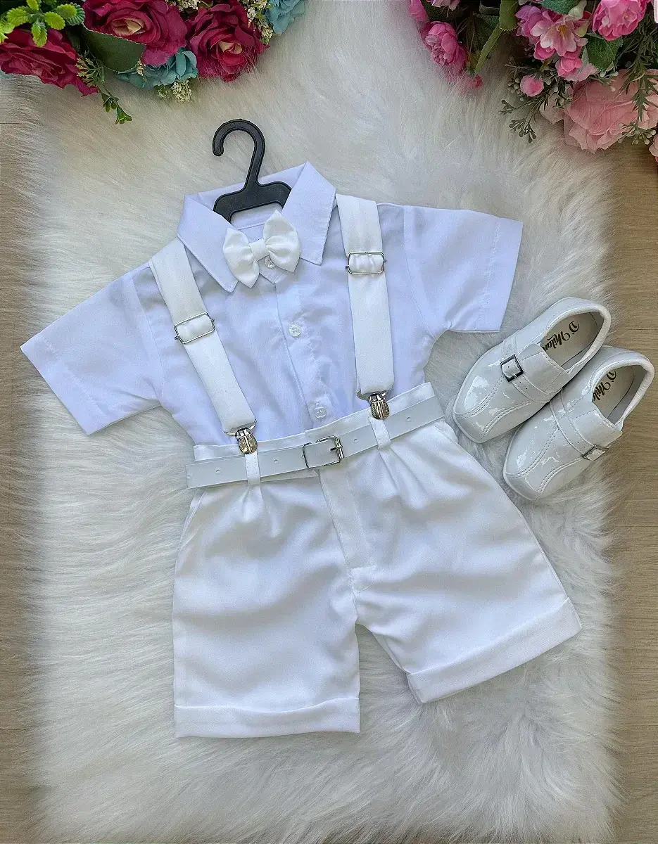 Conjunto social shorts ravi branco