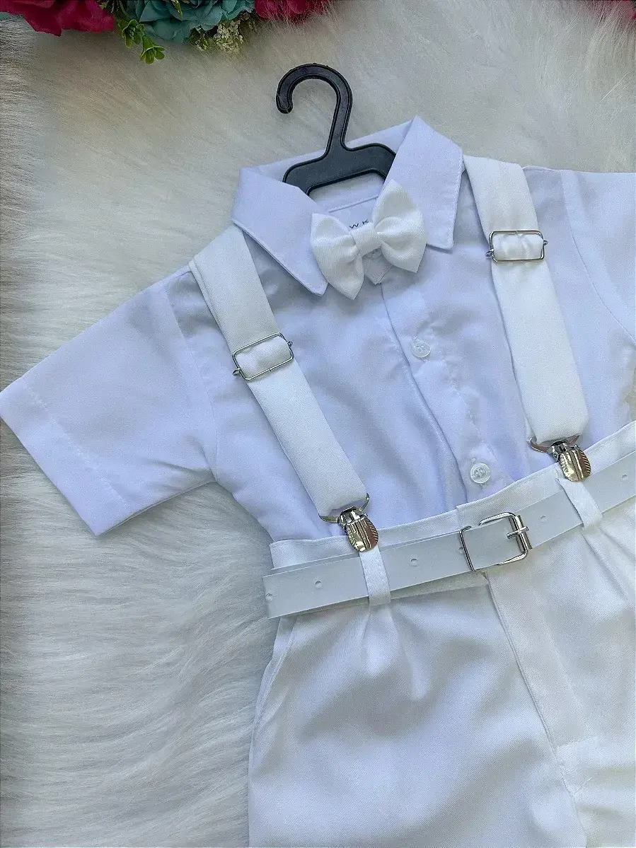 Conjunto social shorts ravi branco, foto 3