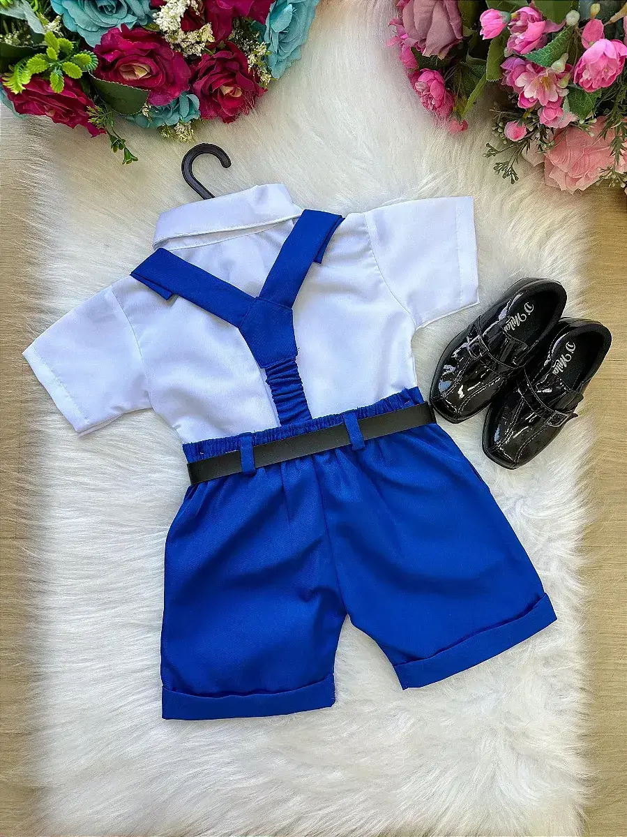Conjunto social shorts ravi azul royal, foto 6