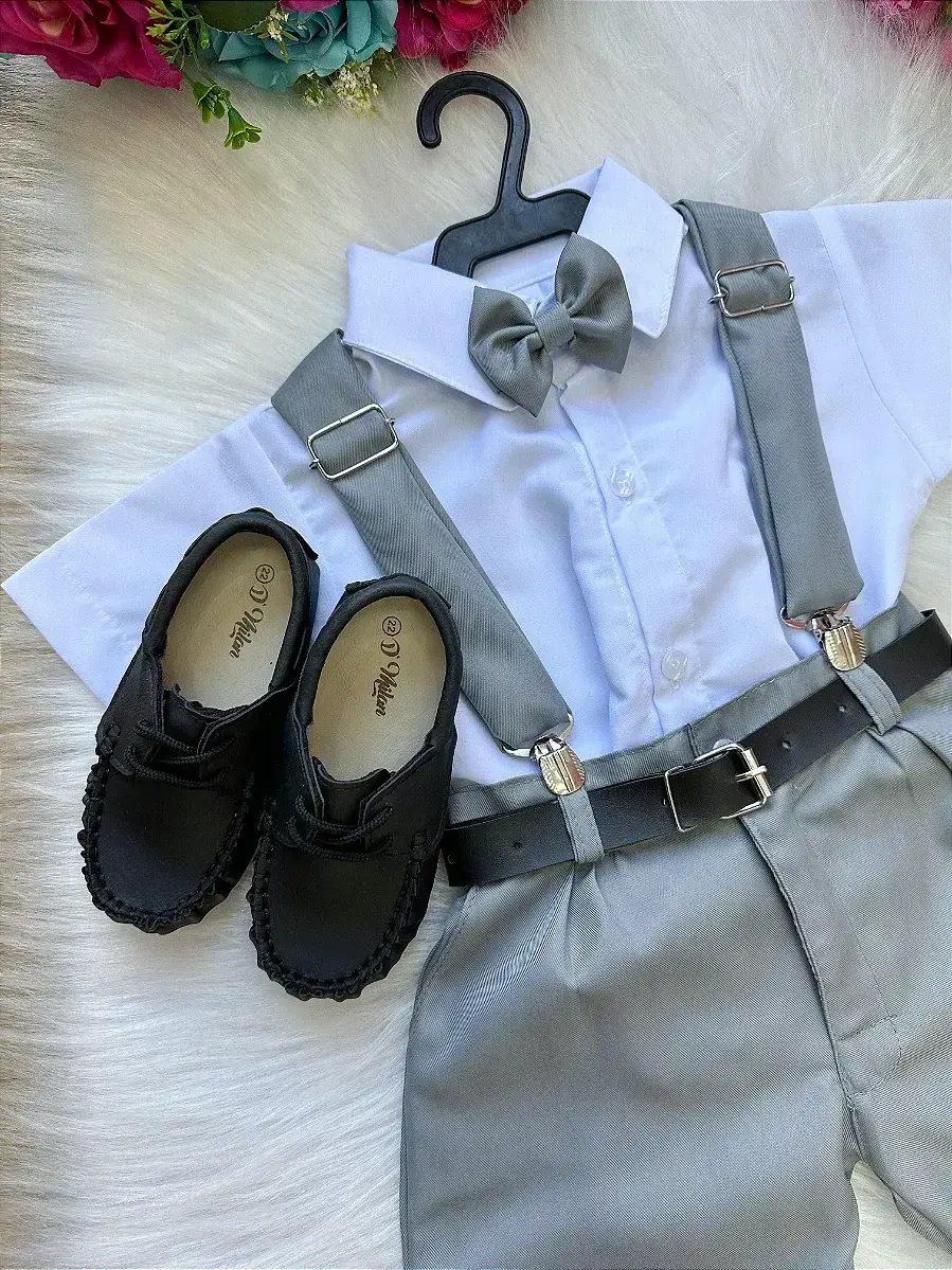Conjunto social shorts ravi cinza, foto 4