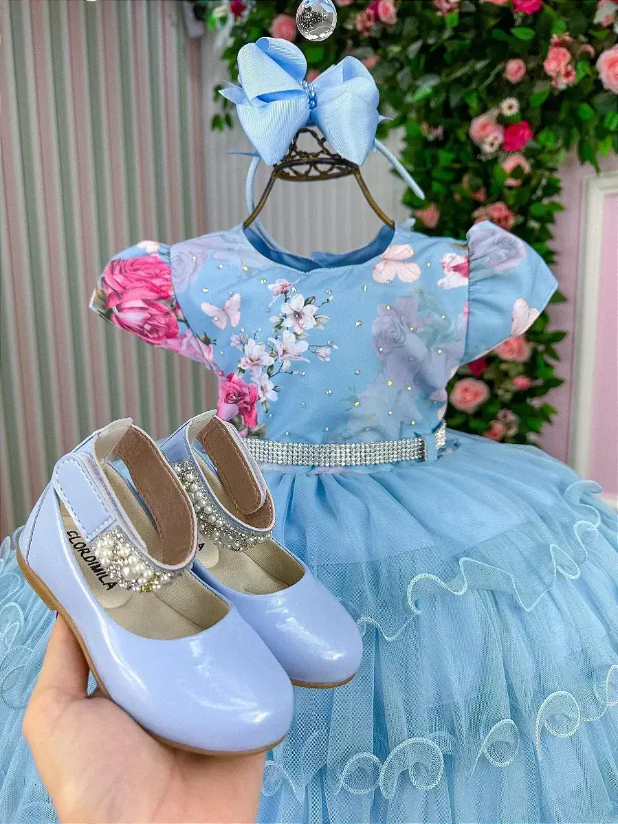 Vestido jardim encantado azul natalia, foto 4