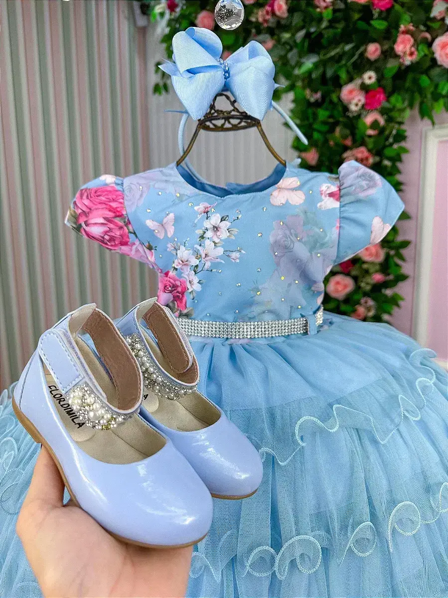 Vestido jardim encantado azul natalia, foto 5
