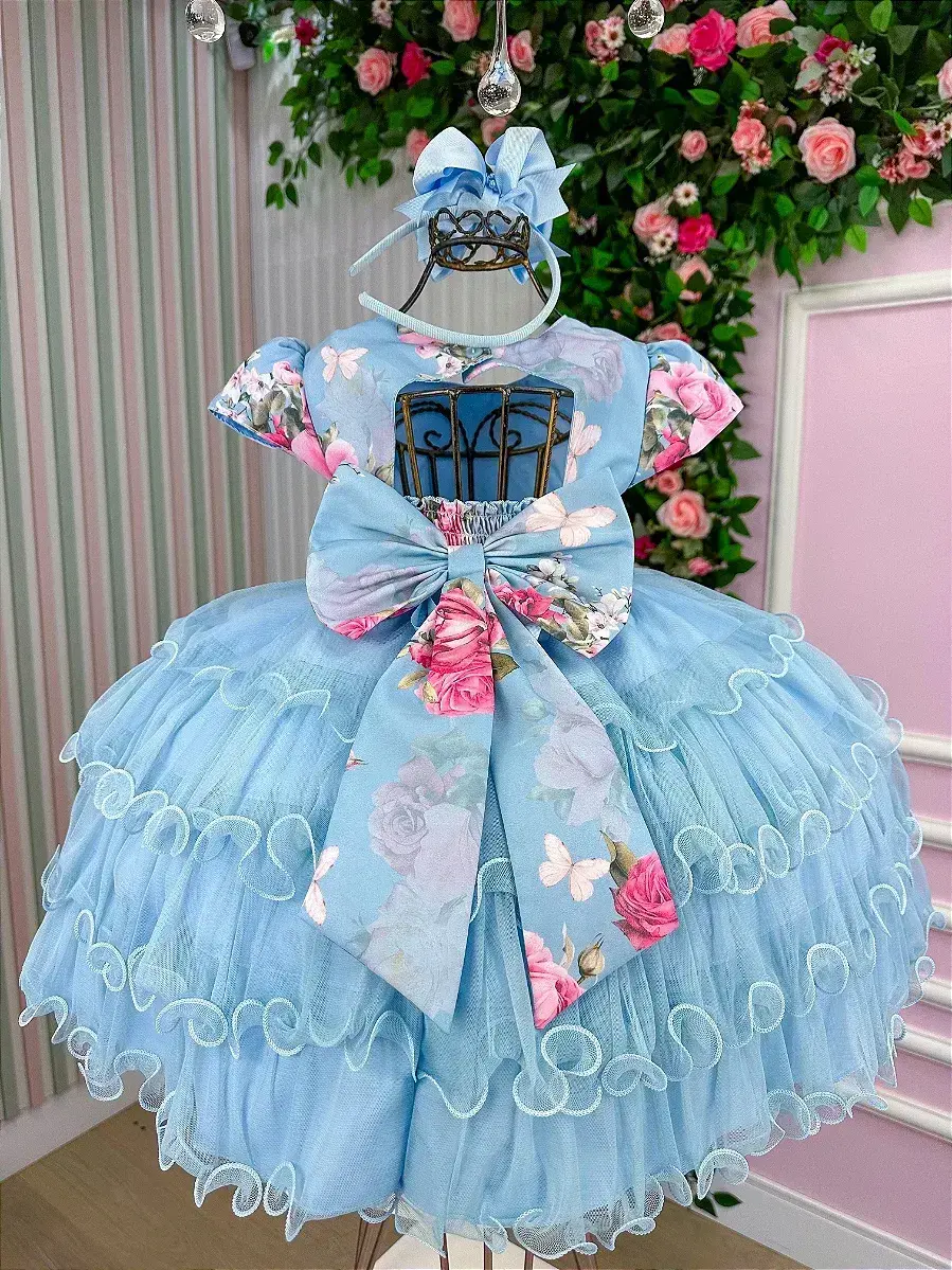 Vestido jardim encantado azul natalia, foto 6
