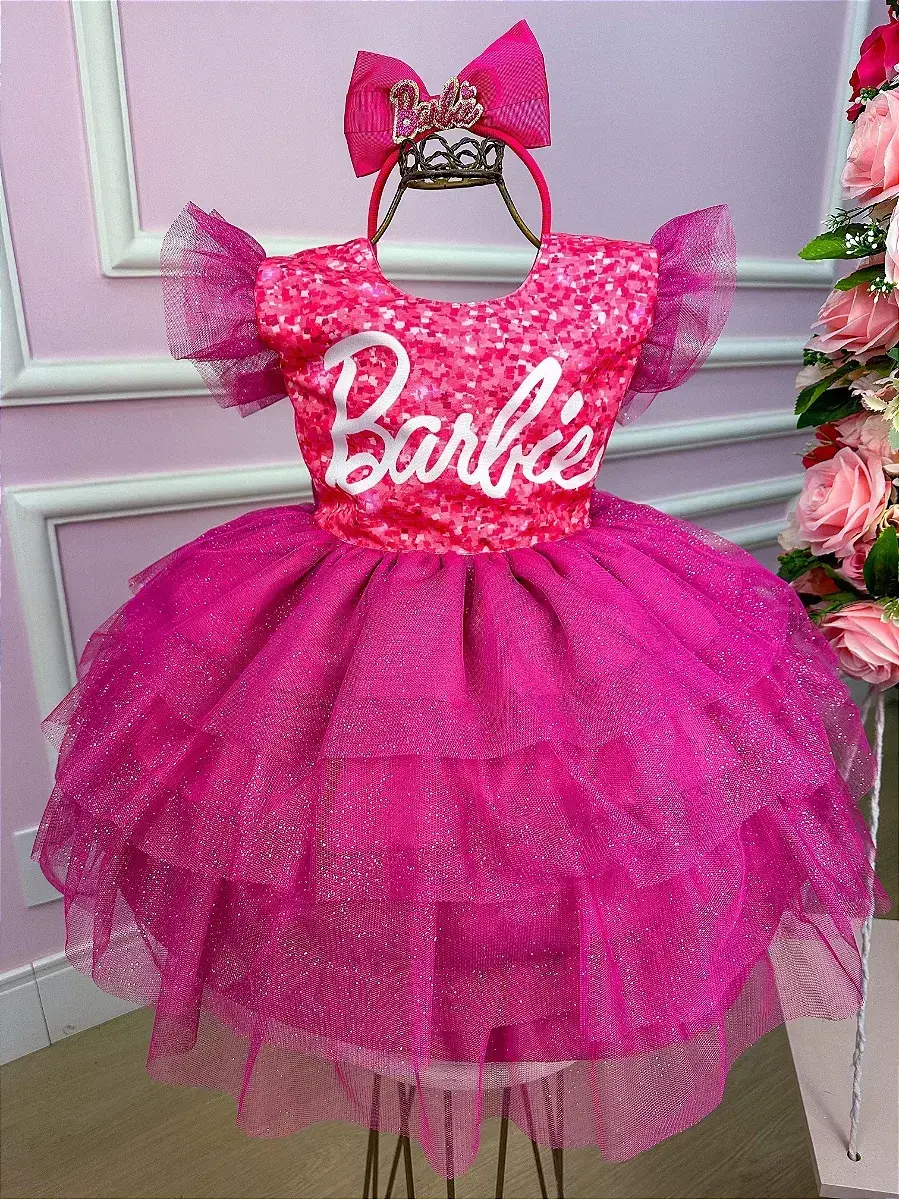 Vestido Barbie luxinho pink