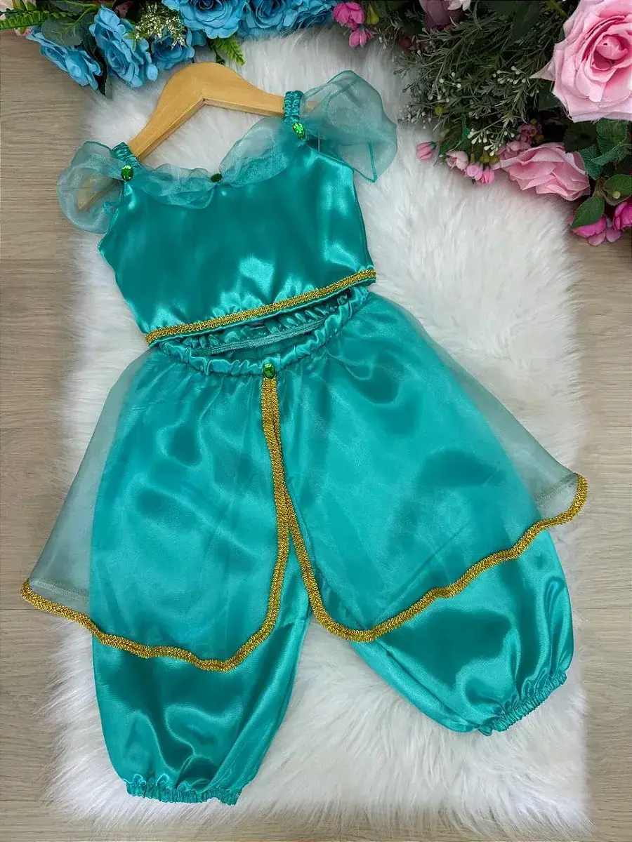 Fantasia princesa jasmine verde tiffany, foto 5